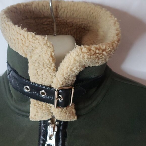 Moon River Ladies Sherpa Jacket Hunter Green Adjustable sides Women's S… - Picture 4 of 13